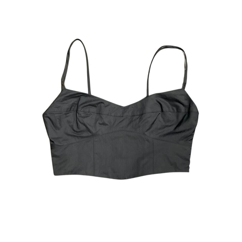 Free People Smoked Cropped Corset Top Sweat Heart Neckline Adjustable Straps